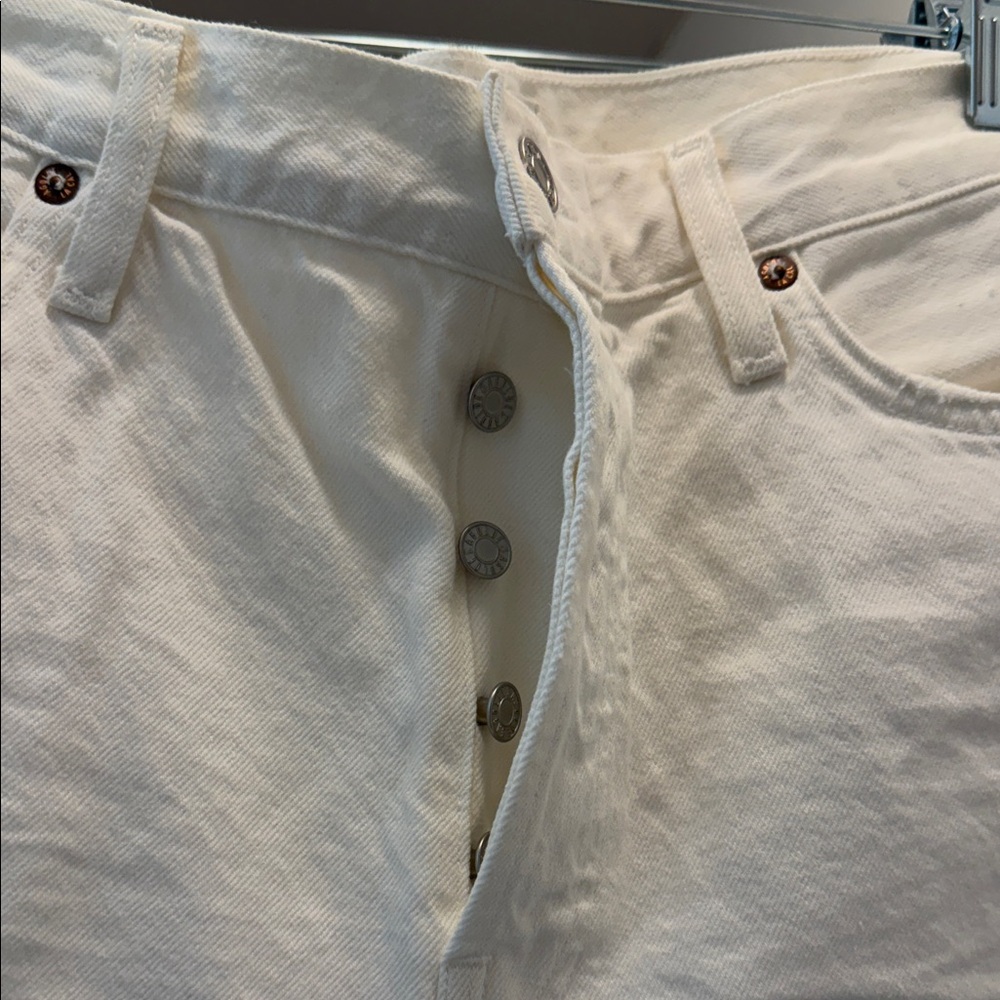 Agolde Off-White Jean Shorts - Picture 2 of 4